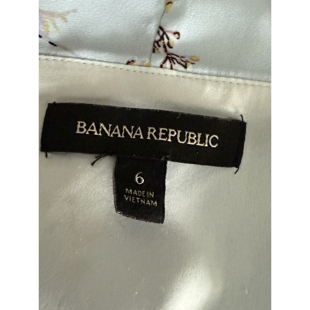 Banana Republic Floral Ruffle‎ High-Low Maxi Dress Blue Sleeveless Size 6 - Picture 3 of 13